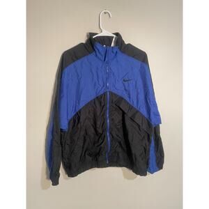 Vintage Nike 80s 90s Blue Black Colorblock Windbreaker Jacket Men’s Size M